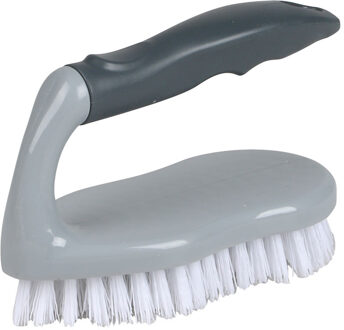 Urban Living Schrobborstel - antislip - kunststof - 14 cm - donkergrijs - schrobber - werkborstel