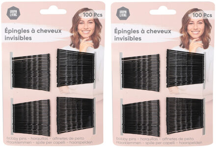 Urban Living Schuifspeldjes - 200x - 6 cm - zwart - haarspeldjes