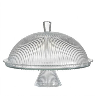 Urban Living Taartplateau op voet - stolp - 30 cm - glas - gebaksschaal - taartstandaard
