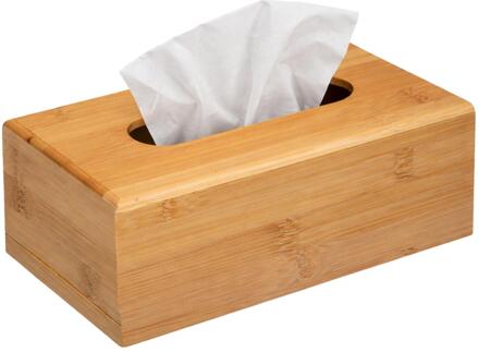 Urban Living Tissuebox - tissuedoos - bamboe hout - 25 x 13 x 9 cm - lichtbruin- tafel model