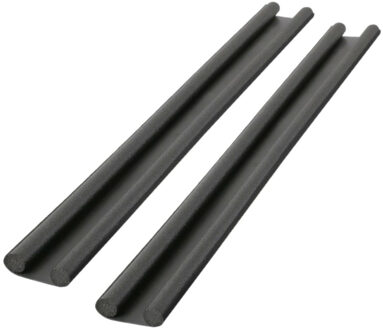 Urban Living Tochtstrip - 8x - tochtwering - zwart - foam - 93 x 9 x 3 cm - deur tochtstopper