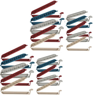 Urban Living Vershoudclips/afsluitclips - 30x - gekleurd - kunststof - 8 en 10 cm - zaksluiters