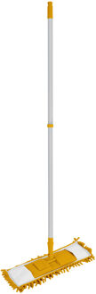 Urban Living Vloerwisser - met steel - geel - verstelbaar - dweil - mop - microvezel dweil