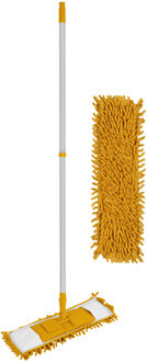 Urban Living Vloerwisser microvezel systeem - grote noppen - vloertrekker - geel - met 1 extra dweil
