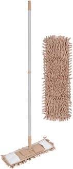 Urban Living Vloerwisser microvezel systeem - grote noppen - vloertrekker - roze - met 1 extra dweil