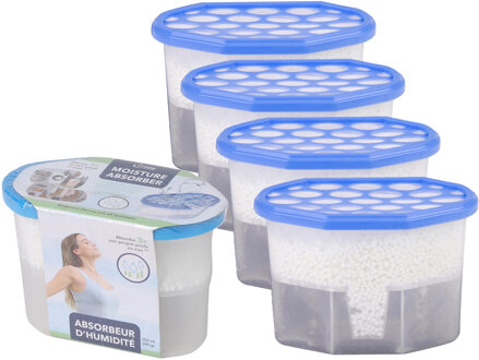 Urban Living Vochtonttrekker/vochtvanger/vochtopnemer - 4x - 350 ml - tegen schimmelvorming - bestrijd condens