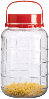 Urban Living Voedsel opslag container - glas - 10 liter - afsluitdop en draag hengsel - transparant - voorraadpot