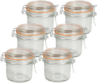 Urban Living Voorraadpot/bewaarpot - 10x - 200 ml - glas - met beugelsluiting - D8 x H8 cm