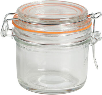 Urban Living Voorraadpot/bewaarpot - 200 ml - glas - met beugelsluiting - D8 x H8 cm - Voorraadpot Transparant