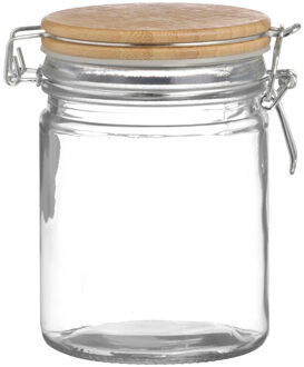 Urban Living Voorraadpot/bewaarpot - 700 ml - glas - met beugelsluiting - bamboe deksel