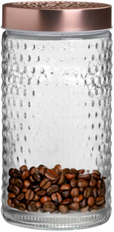 Urban Living Voorraadpot/bewaarpot Blair - 1.5L - glas - koperen deksel - D12 x H22 cm