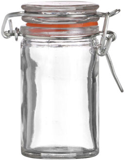 Urban Living Voorraadpotje/kruidenpotje - mini - 70 ml - glas - met beugelsluiting - Voorraadpot Transparant