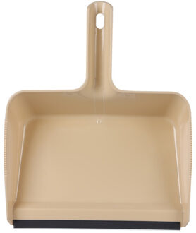 Urban Living Vuil opvang blik - kunststof - met rubber strip - 30 x 38 cm - beige - stofblik - large