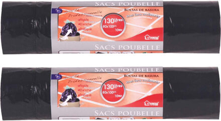 Urban Living Vuilniszakken - 20x - 130 liter - trekbandsluiting