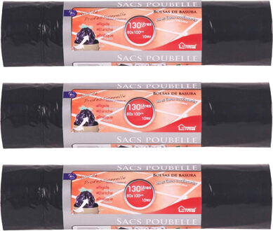 Urban Living Vuilniszakken - 30x - 130 liter - trekbandsluiting