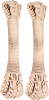 Urban Living Waslijn - 2x - 20 meter - PVC - beige - drooglijn / waslijndraad - wasgoed ophangen