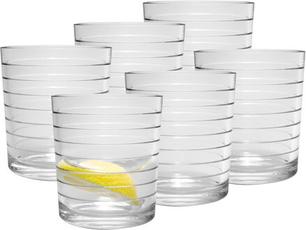 Urban Living Waterglazen/drinkglazen London - tumbler - 6x - transparant - 260 ml