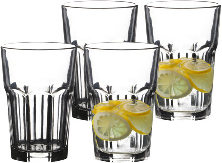 Urban Living Waterglazen/drinkglazen Vegas tumbler - 4x - transparant - 500 ml