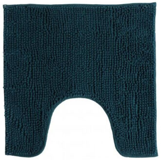 Urban Living WC/Toilet Badkamerkleedje/badmat - donkerblauw - 49x49cm - Badmatjes