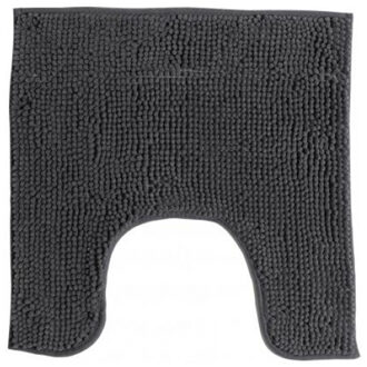 Urban Living WC/Toilet Badkamerkleedje/badmat tapijt - voor op de vloer - antraciet - 49 x 49 cm