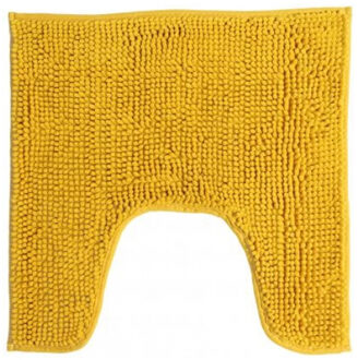 Urban Living WC/Toilet Badkamerkleedje/badmat tapijt - voor op de vloer - okergeel - 49 x 49 cm