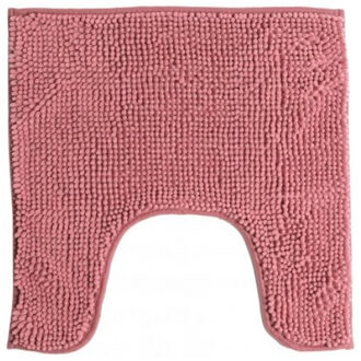 Urban Living WC/Toilet Badkamerkleedje/badmat tapijt - voor op de vloer - oud roze - 49 x 49 cm - Badmatjes