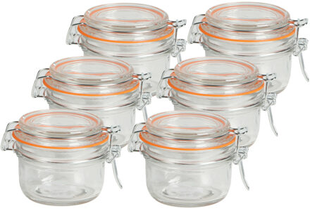 Urban Living Weckpot/inmaakpot - 10x - 140 ml - glas - met beugelsluiting - D9 x H7 cm
