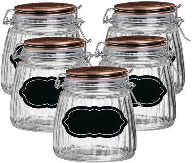 Urban Living Weckpot/inmaakpot - 10x - 1L - glas - met beugelsluiting - incl. etiketten