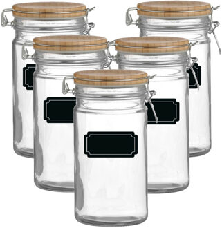 Urban Living Weckpot/inmaakpot - 10x - 1L - glas - met beugelsluiting - incl. etiketten