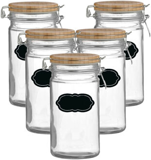 Urban Living Weckpot/inmaakpot - 10x - 1L - glas - met beugelsluiting - incl. etiketten