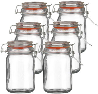 Urban Living Weckpot/inmaakpot - 10x - 250 ml - glas - met beugelsluiting - D7 x H12 cm