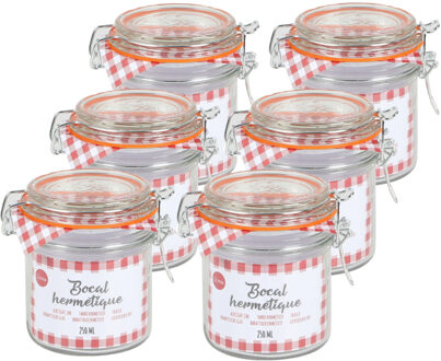 Urban Living Weckpot/inmaakpot - 10x - 250 ml - glas - met beugelsluiting - D8.5 x H10 cm