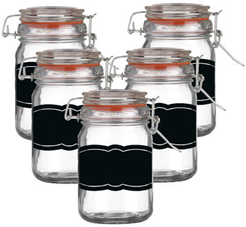 Urban Living Weckpot/inmaakpot - 10x - 250 ml - glas - met beugelsluiting - incl. etiketten