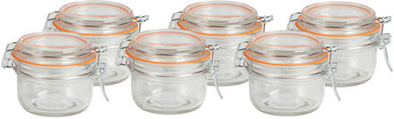 Urban Living Weckpot/inmaakpot - 6x - 140 ml - glas - met beugelsluiting - D9 x H7 cm
