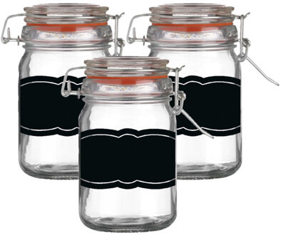 Urban Living Weckpot/inmaakpot - 6x - 250 ml - glas - met beugelsluiting - incl. etiketten