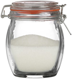 Urban Living Weckpot/inmaakpot - 750 ml - glas - met beugelsluiting - D11 x H14 cm