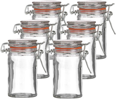 Urban Living Weckpotje/inmaakpotje - 10x - mini - 70 ml - glas - met beugelsluiting