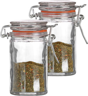 Urban Living Weckpotje/inmaakpotje - 2x - mini - 70 ml - glas - met beugelsluiting