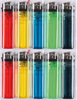 Urban Living Wegwerp aanstekers - 10x stuks - gekleurd - 8 cm - kunststof