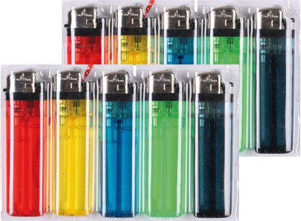 Urban Living Wegwerp aanstekers - 10x stuks - gekleurd - 8 cm - kunststof