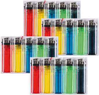 Urban Living Wegwerp aanstekers - 20x stuks - gekleurd - 8 cm - kunststof