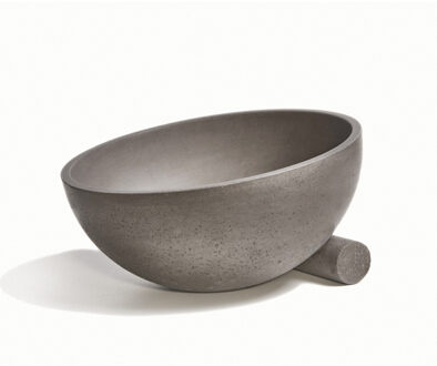 Urbi et Orbi Opzet Waskom Urbi et Orbi Oblique L Beton Rond 38x18 cm Grijs