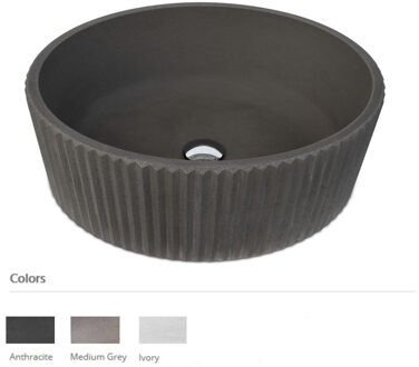 Urbi et Orbi Opzet Waskom Urbi et Orbi Siman Basin Beton Ovaal 56x46x20 cm Grijs