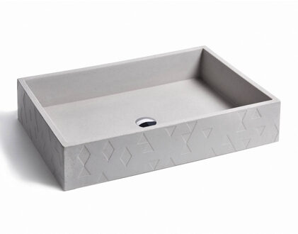 Urbi et Orbi Opzet Wastafel Traccia Beton 70x45x14 cm - Licht Grijs