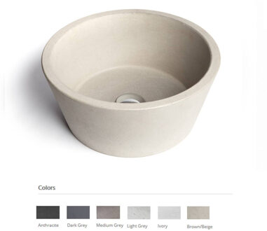 Urbi et Orbi Opzet Wastafel Urbi et Orbi Circum Beton 38x18 cm Bruin Beige