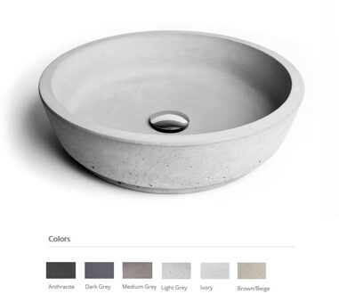 Urbi et Orbi Opzet Wastafel Urbi et Orbi Circum Beton 42x12 cm Ivoor