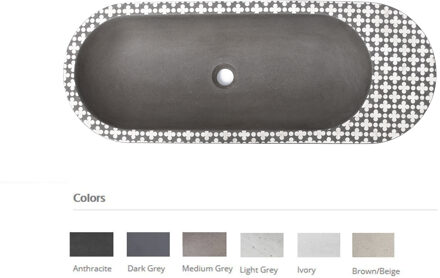 Urbi et Orbi Opzet Wastafel Urbi et Orbi Holywater L Beton Ovaal 95x35.5x14 cm Bruin / Beige