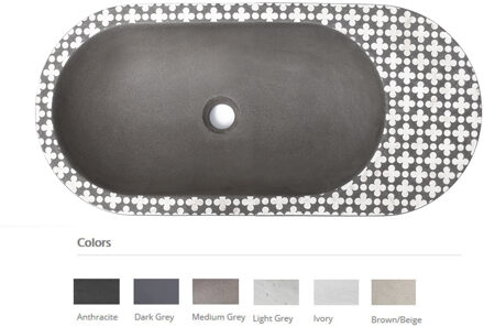 Urbi et Orbi Opzet Wastafel Urbi et Orbi Holywater S Beton Ovaal 63x35.5x14 cm Bruin / Beige