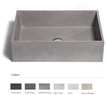 Urbi et Orbi Opzet Wastafel Urbi et Orbi Immissio Beton 60x40x17 cm Beige Bruin