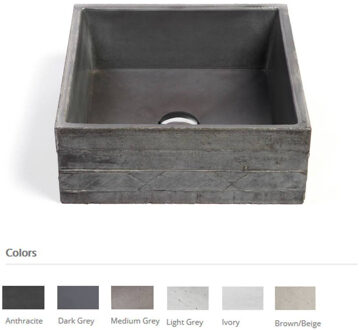 Urbi et Orbi Opzet Wastafel Urbi et Orbi In Vivo Beton 38x38x16 cm Ivoor